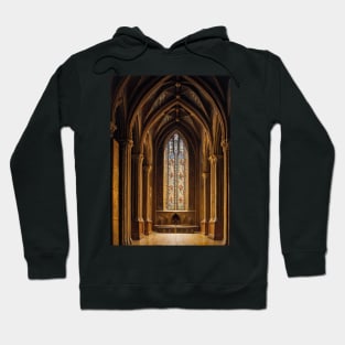 Stained Glass Window over a Chapel Alter Hoodie